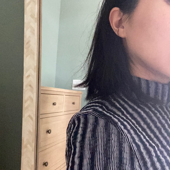 English Factory Navy and White Shift Dress - Picture 3 of 7